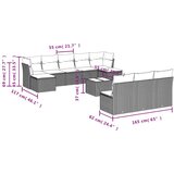 vidaXL 11-dijelni set vrtnih sofa od poliratana s jastucima sivi | shoptok.hr