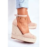 Boto Braided Wedge Sandals Beige Avocado | ePonuda.com