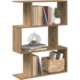 Pregrada / regal za knjige 3 razina hrast 70x24x97 cm drveni Smeđa Cijene
