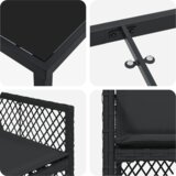 vidaXL 5-dijelni vrtni blagovaonski set s jastučićima crni poliratan, vrtni stol crni 140x80x73 cm staklo otpornog na udarce | shoptok.hr
