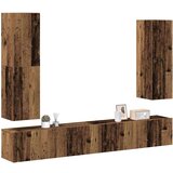  4-dijelni zidni set TV ormarić konstruirano drvo | shoptok.hr
