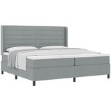  Krevet s opruga kutije Svijetlo siva 200 x 200 cm tkanina Slike