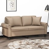  Dvosjed s ukrasnim jastucima boja cappuccina 140cm umjetna koža | shoptok.hr