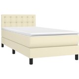 Krevet s oprugama i madracem krem 90 x 190 cm od umjetne kože | Eponuda.ba
