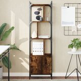 vidaXL Knjižna omara z vrati dimljen hrast 44,5x30x154,5 cm inž. les | Shoptok.si