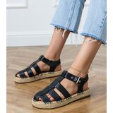 D/CEO Black closed espadrille sandals Kleona | Shoptok.si