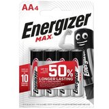 Energizer BATTERIES ALKALINE MAX AA LR6, 4 PIECES, ECO PACKAGING | shoptok.hr