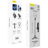 Selfie Stick Aluminium Fusion P07 Magsafe stativ + daljinski upravljač + 2 lampe 140 cm crni