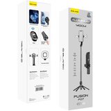 BLAVEC Selfie Stick Aluminium Fusion P07 Magsafe stativ + daljinski upravljalnik + 2 lučki 140 cm črn | Shoptok.si