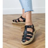 Gemre Black closed espadrille sandals Kleona | ePonuda.com