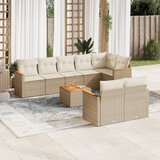 vidaXL 9-dijelni set vrtnih sofa s jastucima bež od poliratana | shoptok.hr