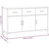  Komoda crna 110 x 35 x 70 cm od masivne borovine | shoptok.hr