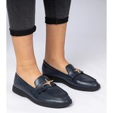 Gemre Navy blue women's loafers with gold decoration Senna | Shoptok.si
