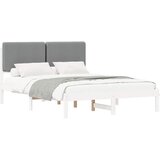  Krevetni okvir s tapiciranim uzglavljem Svijetlo siva Svjetlosiva 205.5 x 165.5 x 84.5 cm | shoptok.hr