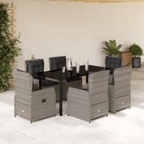 vidaXL Vrtna jedilna garnitura 7-delna z blazinami sv. siv poli ratan | Shoptok.si