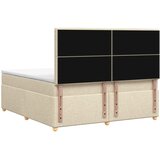  Boxspring krevet s madracem Krem 180 x 200 cm Tkanina Slike
