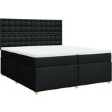 vidaXL Box spring postelja z vzmetnico črn 200x200 cm blago, (21307345) | Shoptok.si