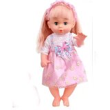 Magic Toys Svetlolasa lutka z otroškim vozičkom, stekleničko za hranjenje, jedilnim priborom | Shoptok.si