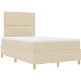  Krevet s opruga kutije s uzglavljem Krema 120 x 200 cm tkanina | shoptok.hr