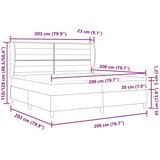  Krevet s uzglavljem i madracem Tamno smeđa 200x200 cm Tkanina | shoptok.hr