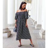 UR/CEO Black floral midi dress Castiglione | ePonuda.com