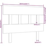  Uzglavlje za krevet sivo 103,5 x 3 x 81 cm od masivne borovine | shoptok.hr