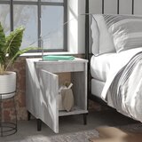  Noćni ormarići s metalnim nogama boja sivog hrasta 40x30x50 cm | shoptok.hr