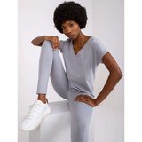 Fashion Hunters Gray women's t-shirt for every day Arlette | shoptok.hr