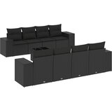  9-dijelni set vrtnih sofa s jastucima crni od poliratana | shoptok.hr