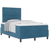 Box Spring postelja z vzmetnico temno modra majhna dvojna žamet, (22052702) | Shoptok.si