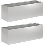  Vrtna saksija 2 kom. Srebrna 40 x 20 x 20 cm Pocinčani čelik | shoptok.hr
