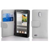 Cadorabo Ohišje, združljivo z Huawei ASCEND G700 v snežno bela - Zaščitni ovitek iz teksturiranega umetnega usnja in žep za kartice, (20561019) | Shoptok.si
