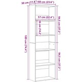  Polica za knjige crni hrast 60x30x189 cm konstruirano drvo | shoptok.hr
