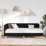  Kutni okvir kreveta s madracem Crna 90 x 190 cm tkanina | shoptok.hr