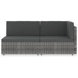  Modularni dvosjed od poliratana sivi | shoptok.hr