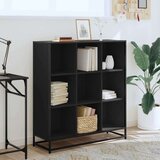 vidaXL Polica za knjige crna 97,5x33x107,5cm Konstruirano drvo i metal | shoptok.hr