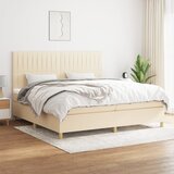  The Living Store Box spring postelja z vzmetnico krem 200x200 cm blago - Box Spring Postelja, (21444428) Cene
