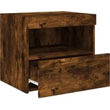  Noćni ormarić s LED svjetlima boja dimljenog hrasta 50x40x45 cm | Eponuda.com