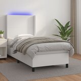 The Living Store Box spring postelja z vzmetnico LED bel 100x200 cm umetno usnje - Box Spring Postelja, (21516693) Cene