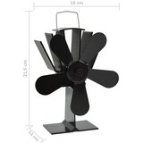  Ventilator za peć na toplinski pogon s 5 lopatica crni | Eponuda.ba