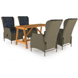  5-dijelni vrtni blagovaonski set smeđi | Eponuda.com