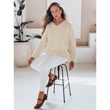 DStreet Damski sweter z dekoltem V VERALIA ecru | shoptok.hr