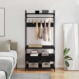 vidaXL Garderobna omara Črni hrast 89 x 39 x 184,5 cm Konstruiran les Cene