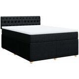 vidaXL Krevet s oprugama i madracem crni 160x200 cm od tkanine | shoptok.hr