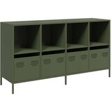 vidaXL Komoda olivno zelena 135x39x73,5 cm hladno valjano jeklo | Shoptok.si