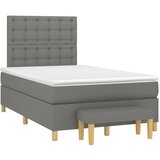 vidaXL Box spring postelja z vzmetnico temno siva 120x190 cm blago | Shoptok.si