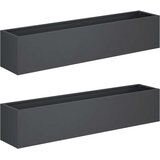  Vrtna saksija 2 kom. Antracit 80 x 20 x 20 cm Čelična vrata | shoptok.hr