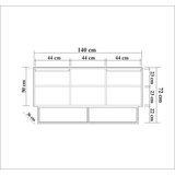 Kalune Design Nizka komoda v orehovem dekorju v naravni barvi 140x72 cm Rodez – | Shoptok.si
