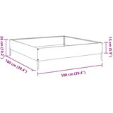  Povišena vrtna gredica crna 100 x 100 x 26 cm od čelika | shoptok.hr
