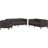  3-dijelni set sofa tamnosmeđi od tkanine | shoptok.hr